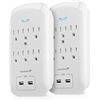 Image 1 : Fosmon 6 Outlet Surge Protector 1200J (2 Pack) with 2.1A Dual USB Ports Charger, Multi Plug Outlet E