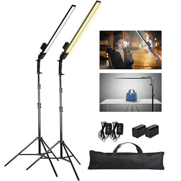 GIJUANRING LED Photography Lighting,Battery Powered Rechargeable Portable Handheld Light Wand with N