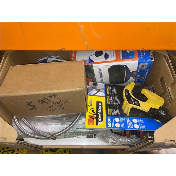 Assorted Box of Hard Goods, Tools and Cleaning Supplies