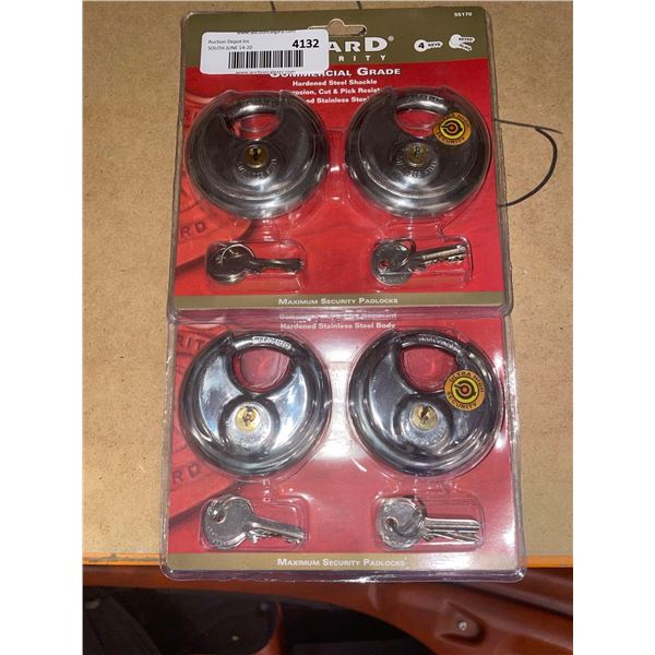 Guard Security Commercial Grade Hardened Steel Shackle 4 Piece