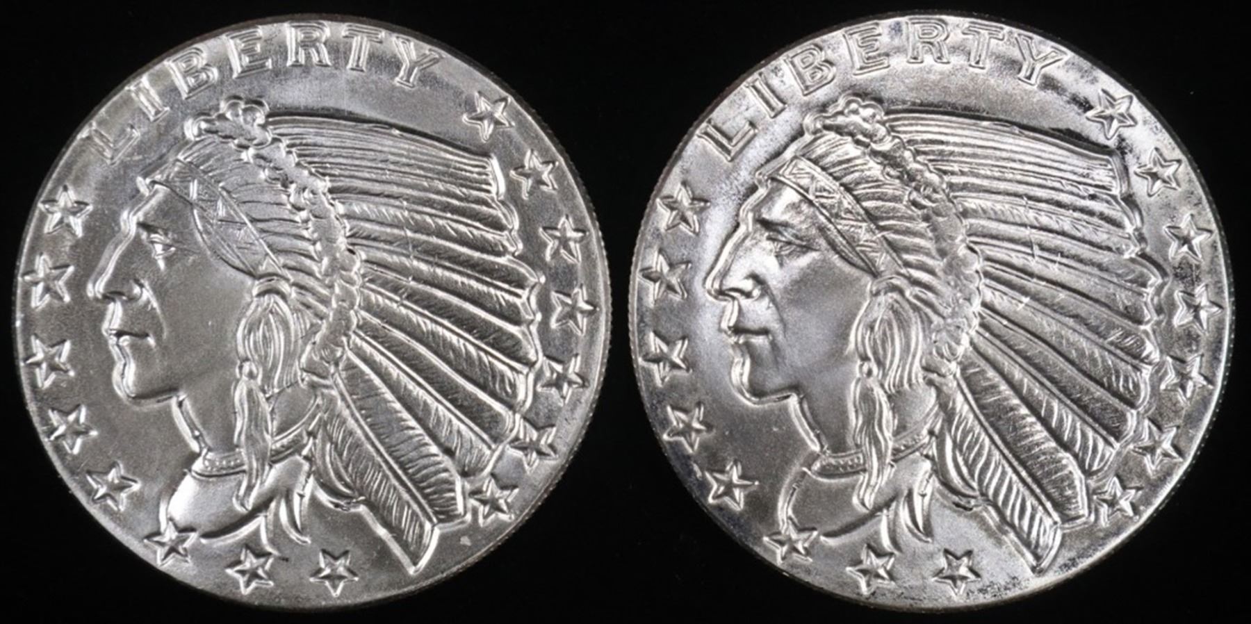 Disine Rounds (2) 1 OZ .999 SILVER INDIAN DESIGN ROUNDS