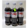 Image 1 : LOT OF 3 DIET COKE BOTTLES 710ML