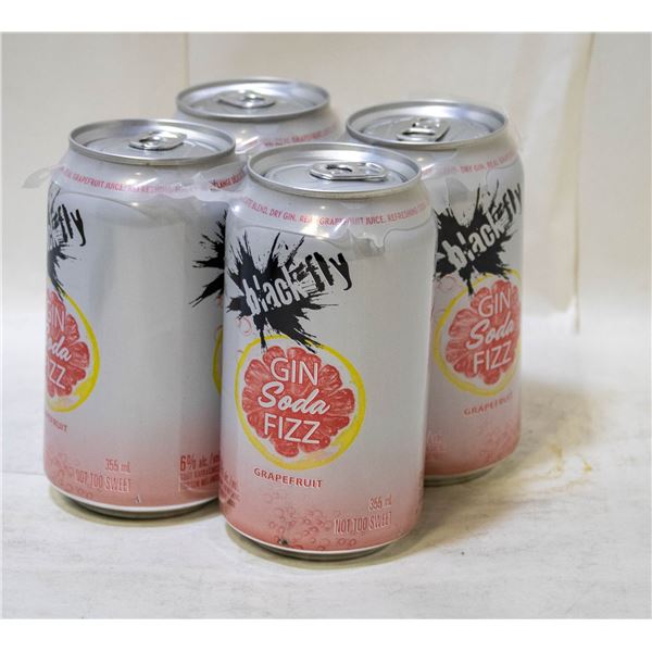 4 PACK BLACKFLY GIN SODA FIZZ GRAPEFRUIT FLAVOR