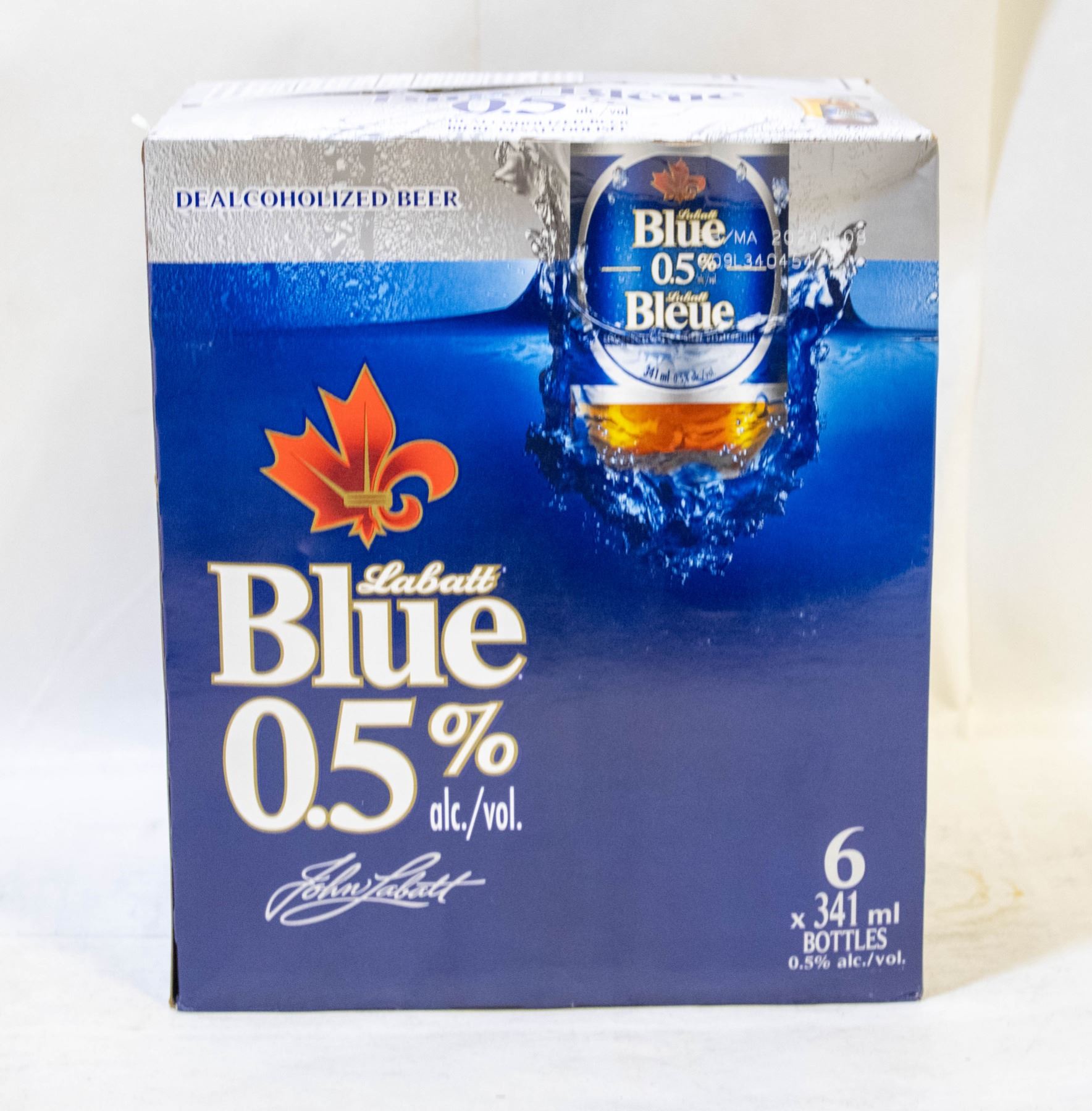 6 PACK BOTTLES LABATT BLUE 0.5% 341ML