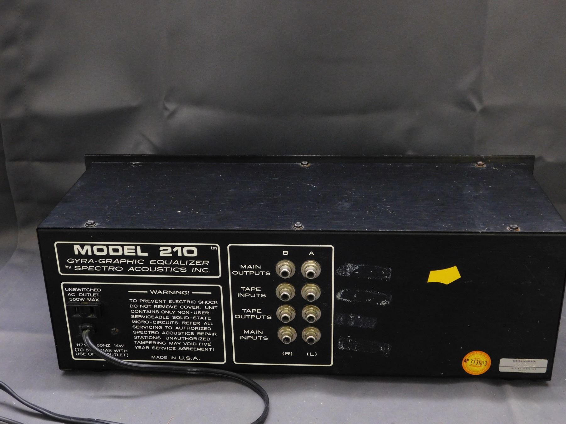 Spectro Acoustics Model 210 Stereo Graphic Equalizer