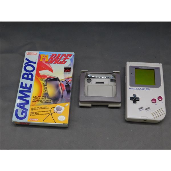 Nintendo Gameboy Original System, Screen Magnifyer Accessory, F1 Race (no game, box & paperwork) +