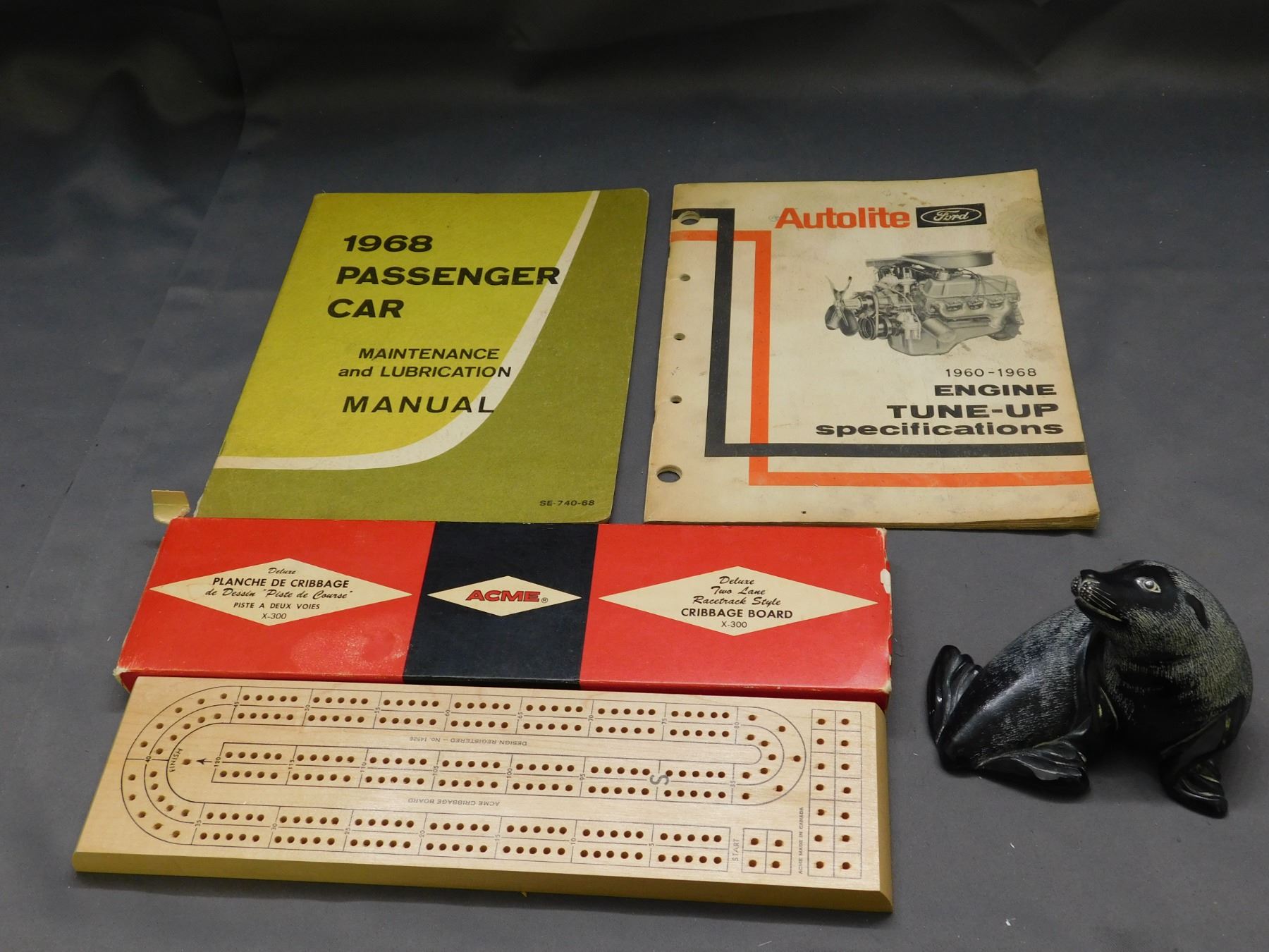 Lot of 4 ACME Race Track Cribbage Board, Autolite Ford 1960-1968 Manual ...