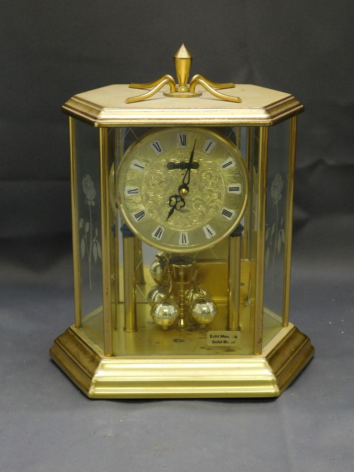 Birks Solid Brass Pendulum Anniversary Clock *as is*