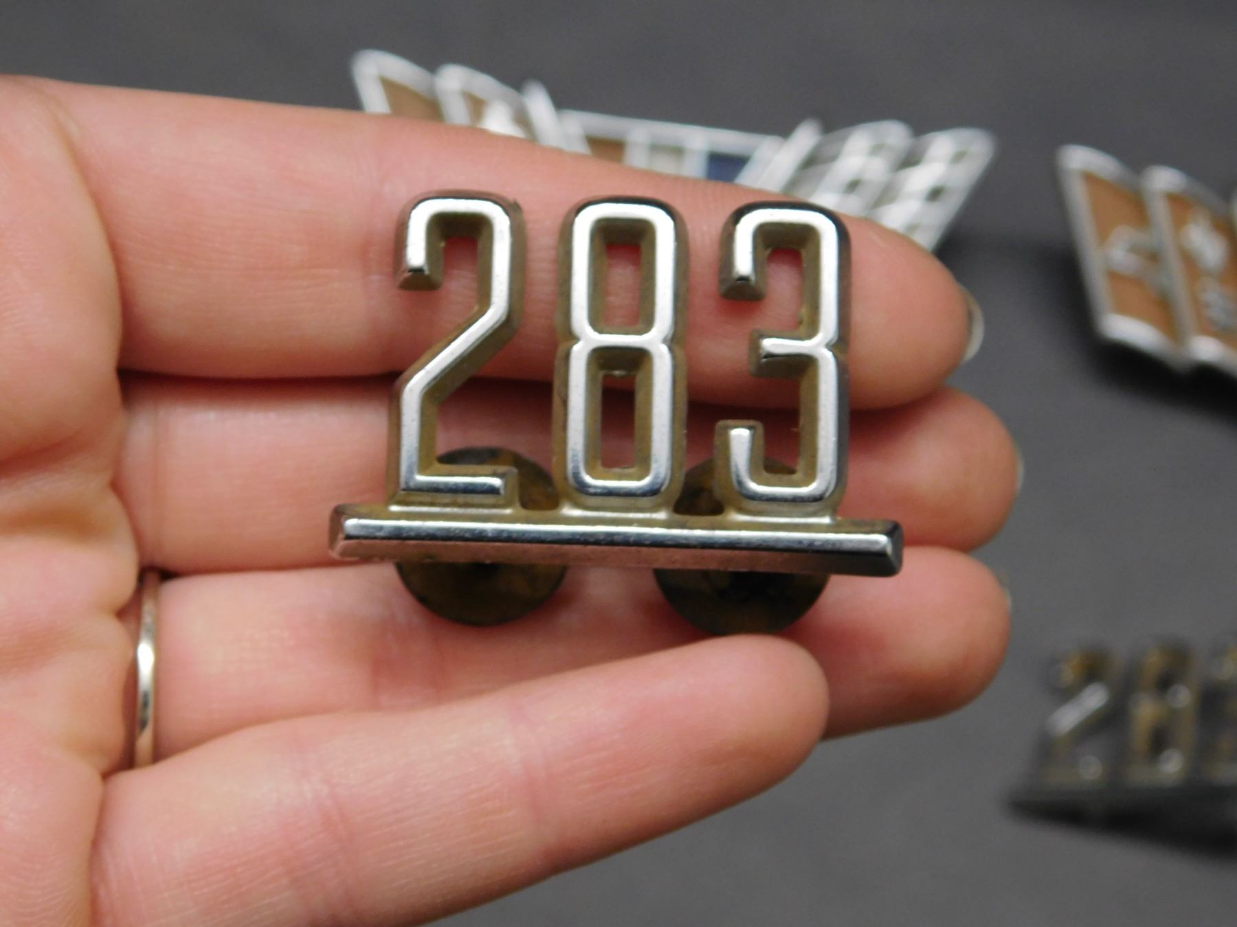 1964-67 Chevrolet Flag Emblems and x2 283 Emblems