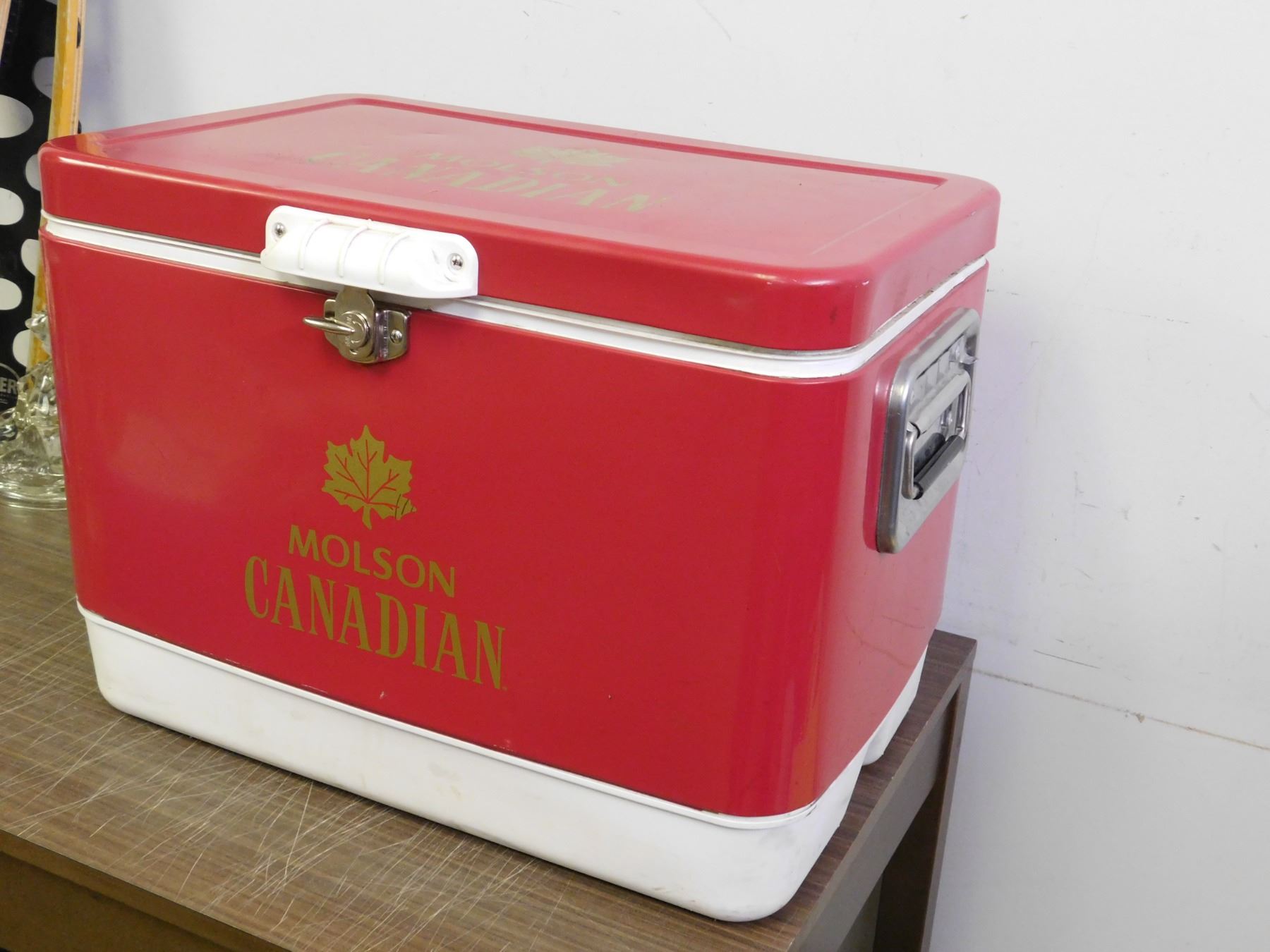 Molson Canadian Red and White Cooler Trunk