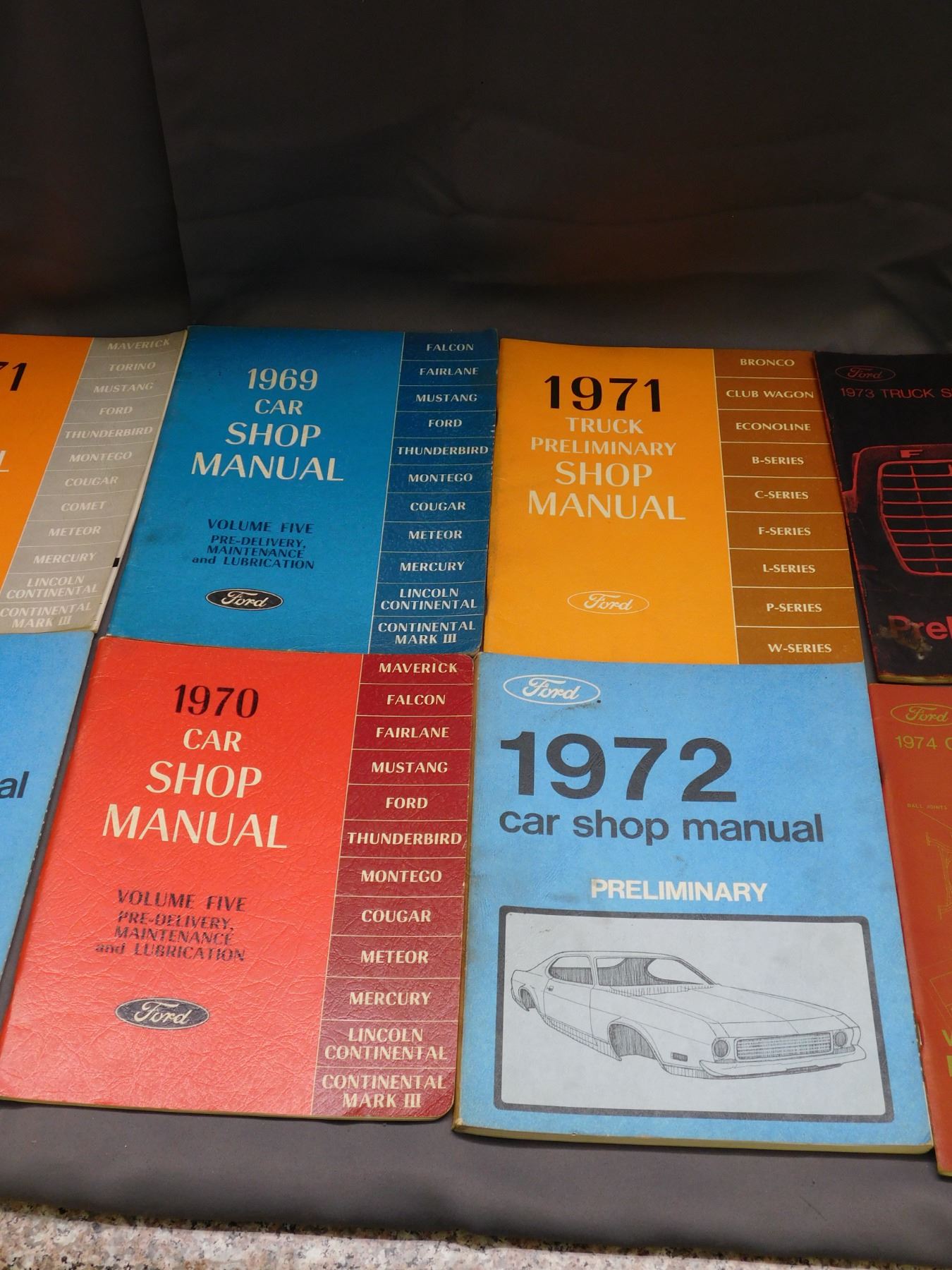 Lot of 10 1960s70s Ford Car and Truck Shop Manuals