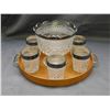 Image 1 : Anchor Hocking Wexford Silver Footed Dish & Rocks Glasses Silver Rimmed