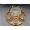 Image 2 : Anchor Hocking Wexford Silver Footed Dish & Rocks Glasses Silver Rimmed
