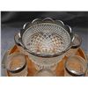 Image 5 : Anchor Hocking Wexford Silver Footed Dish & Rocks Glasses Silver Rimmed