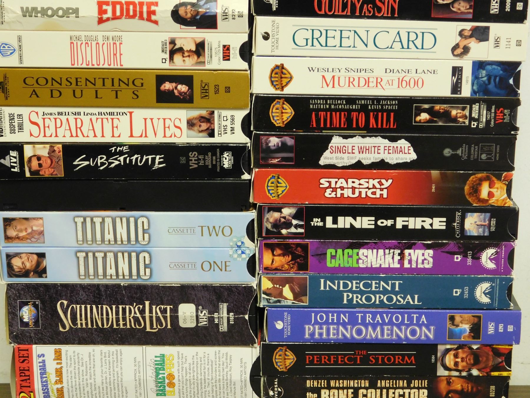 Titanic Matrix Lot of 33 VHS Tapes Titanic, Matrix, Assorted Genres