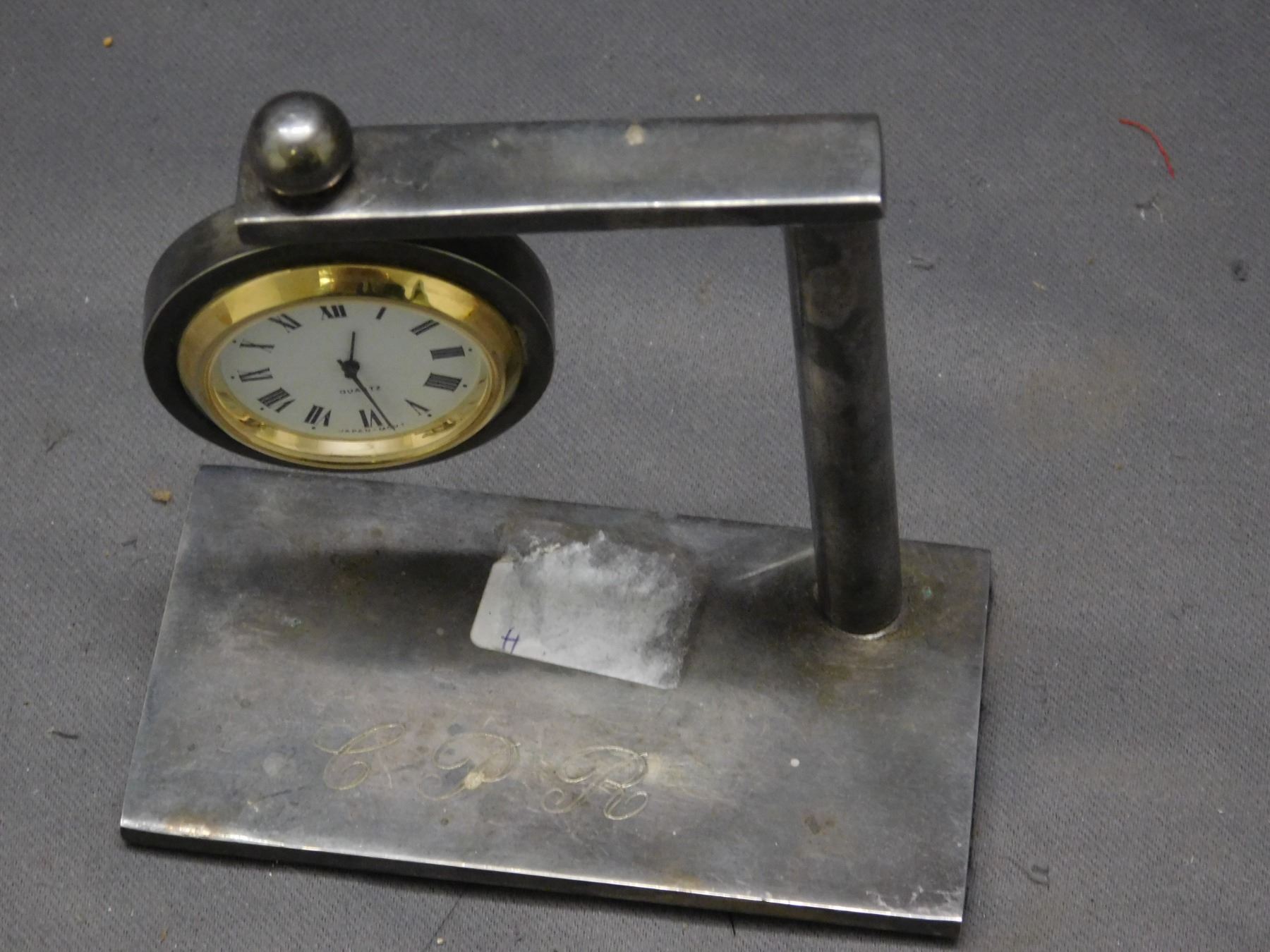 CPR Retirement Watch Desk Clock Silverplate