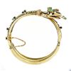 Image 7 : Vintage 14k Gold Multi Gemstone Enamel Coiled Snake Open Hinged Bangle Bracelet