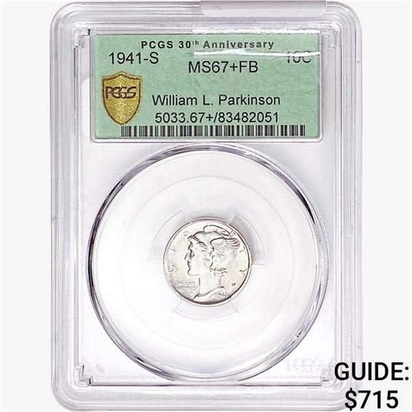 1941-S Mercury Silver Dime PCGS MS67+ FB