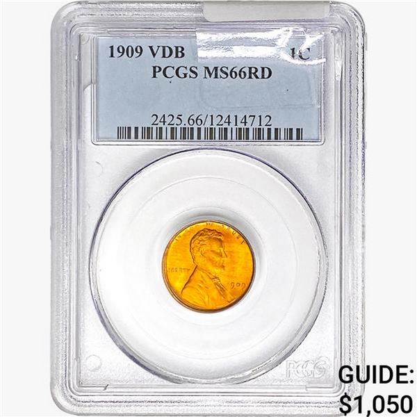1909 VDB Wheat Cent PCGS MS66 RD