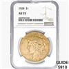 1928 Silver Peace Dollar NGC AU55