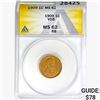1909 VDB Wheat Cent ANACS MS62 RB