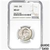 Image 1 : 1943 Washington Silver Quarter NGC MS67
