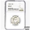 Image 1 : 1944 Washington Silver Quarter NGC MS67
