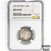 Image 1 : 1917-D Standing Liberty Quarter NGC MS62 FH Type 1