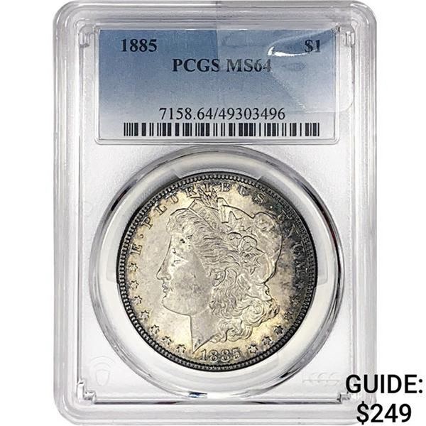 1885 Morgan Silver Dollar PCGS MS64
