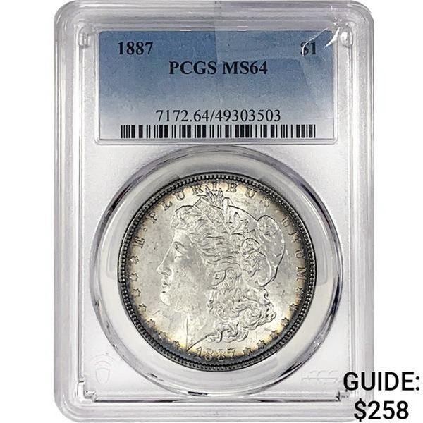 1887 Morgan Silver Dollar PCGS MS64