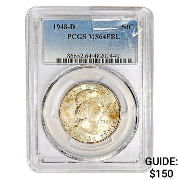 1948-D Franklin Half Dollar PCGS MS64 FBL