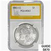 Image 1 : 1883-CC Morgan Silver Dollar PGA MS63