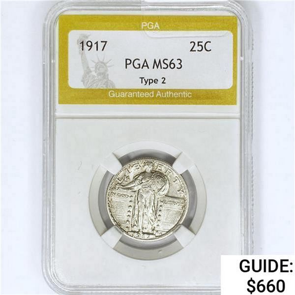 1917 Standing Liberty Quarter PGA MS63 Type 2