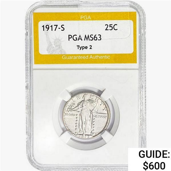 1917-S Standing Liberty Quarter PGA MS63 Type 2
