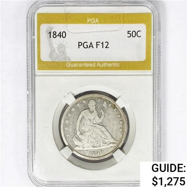 1840 Seated Liberty Half Dollar PGA F12