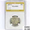 1875-S Seated Liberty Quarter PGA MS60