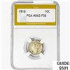 Image 1 : 1918 Mercury Silver Dime PGA MS63 FSB
