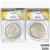 [2] 1880-S&1921-D Morgan Silver Dollar ANACS MS62