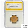1865 Two Cent Piece PGA MS63 RED
