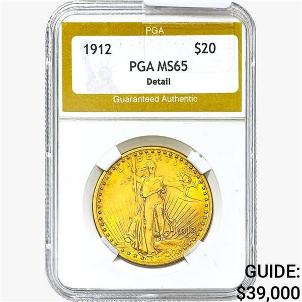 1912 $20 Gold Double Eagle PGA MS65 Detail