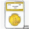 1912 $20 Gold Double Eagle PGA MS65 Detail
