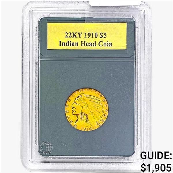 1910 $5 Gold Half Eagle