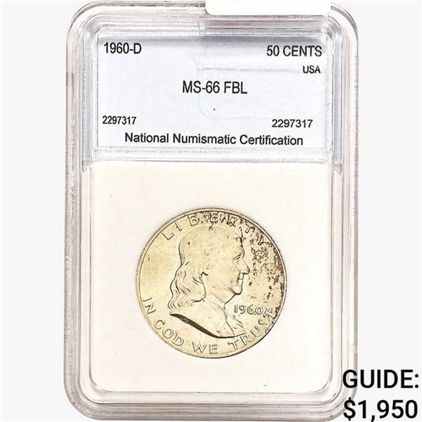 1960-D Franklin Half Dollar NNC MS66 FBL