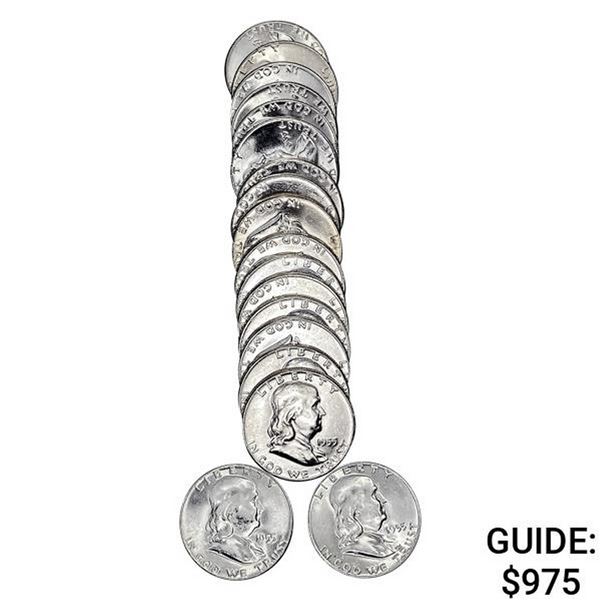 [20] 1955 Franklin Silver Half Dollar Roll