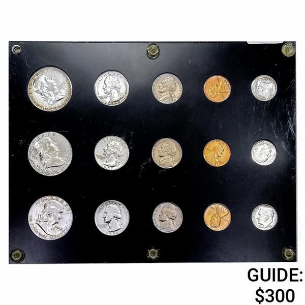 1956-1958 [15 Coin] 1C-50C U.S. Proof Set