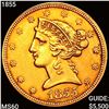Image 1 : 1855 $5 Gold Half Eagle UNCIRCULATED