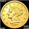 1840-O $2.50 Gold Quarter Eagle UNCIRCULATED