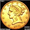 1861 $5 Gold Half Eagle UNCIRCULATED