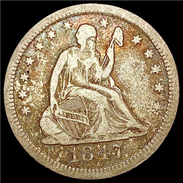 1847-O Seated Liberty Quarter NICELY CIRCULATED