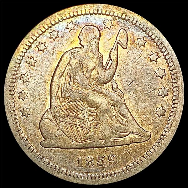 1859 Seated Liberty Quarter LIGHTLY CIRCULATED
